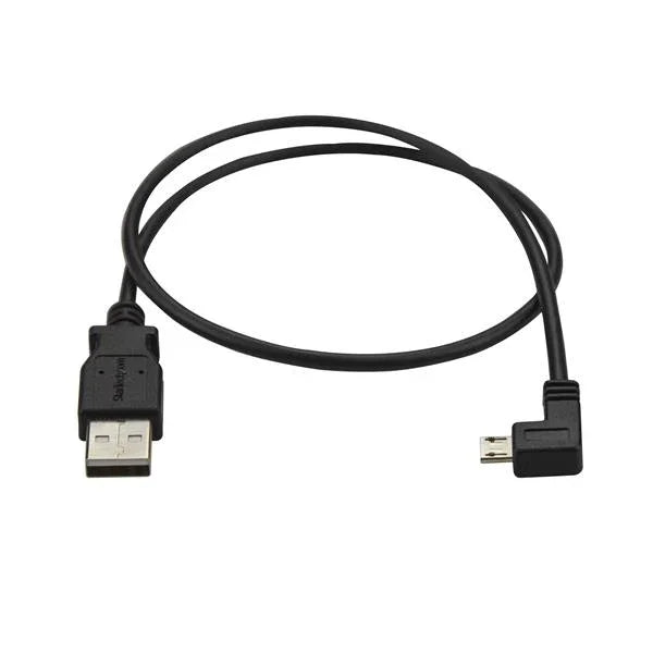 STARTECH Micro-USB Charge-and-Sync Cable M|M - Left-Angle Micro-USB - 24 AWG - 0.5 m (USBAUB50CMLA)