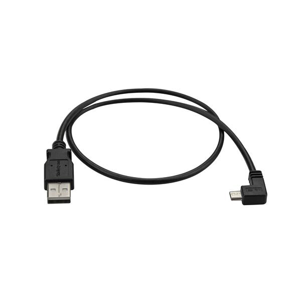 STARTECH Micro-USB Charge-and-Sync Cable M|M - Right-Angle Micro-USB - 24 AWG - 0.5 m (USBAUB50CMRA)