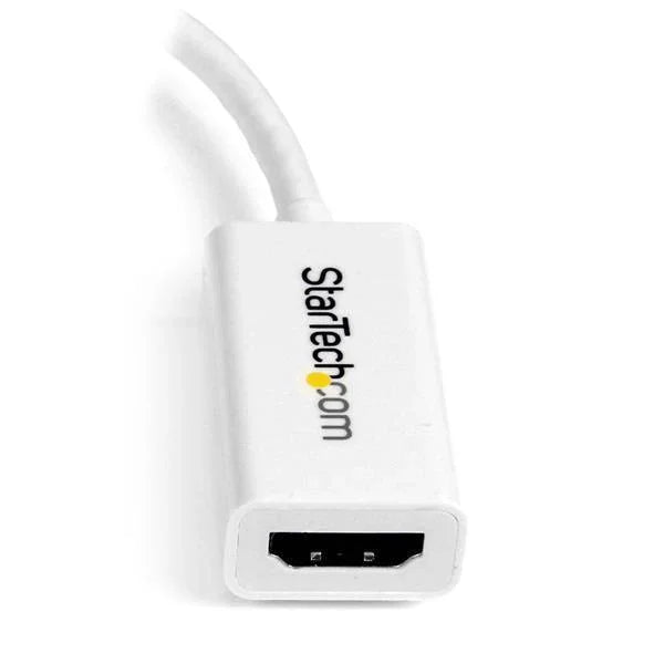 STARTECH Mini DisplayPort to HDMI Adapter - Active mDP to HDMI Video Converter - 4K 30Hz - Mini DP or Thunderbolt 1|2 Mac|PC to HDMI Monitor|TV|Display - mDP 1.2 to HDMI Adapter Dongle - White (MDP2HD4KSW) (MDP2HD4KSW)