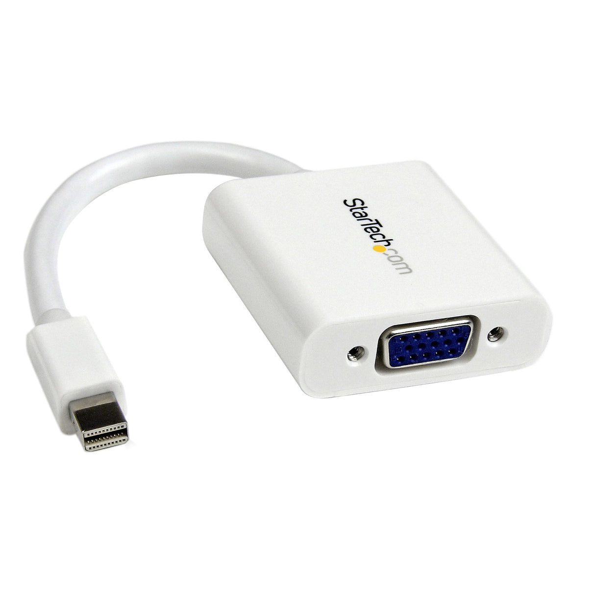 STARTECH Mini DisplayPort to VGA Adapter - Active Mini DP to VGA Converter - 1080p Video - mDP or Thunderbolt 1|2 Mac|PC to VGA Monitor|Projector|Display - mDP 1.2 to VGA Dongle - White (MDP2VGAW) (MDP2VGAW)