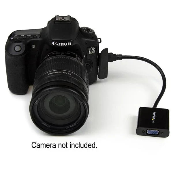 STARTECH Mini HDMI to VGA Adapter Converter for Digital Still Camera | Video Camera - 1920x1080 - Mini HDMI Male to VGA HD15 Female (MNHD2VGAE2)