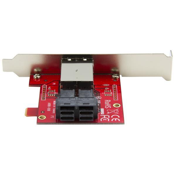 STARTECH Mini-SAS Adapter - Dual SFF-8643 to SFF-8644 - with Full and Low-Profile Brackets - 12Gbps (SFF86448PLT2)