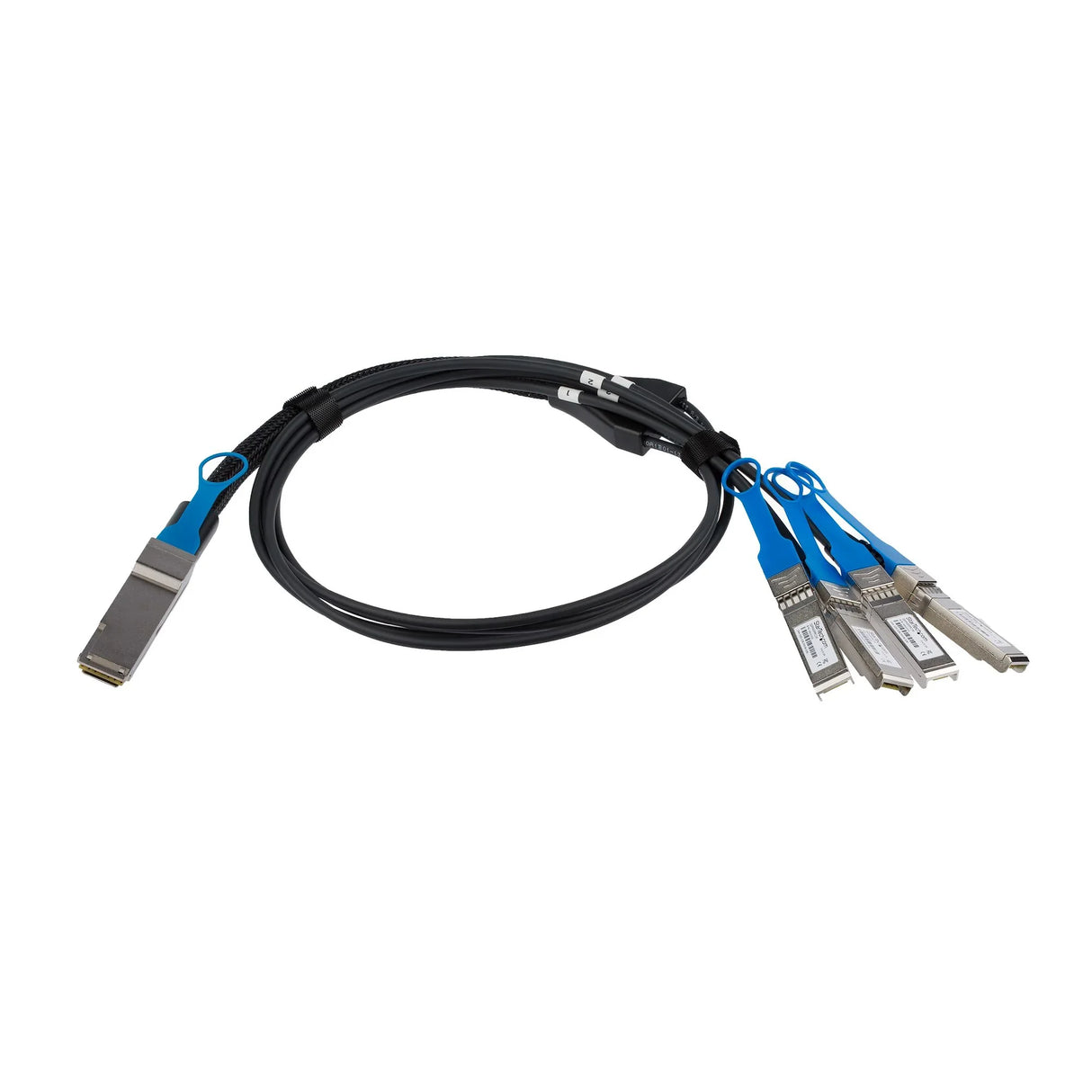 STARTECH MSA Uncoded Compatible 1m 40G QSFP+ to 4x SFP+ Direct Attach Breakout Cable Twinax - 40GbE QSFP+ to 4x SFP+ Copper DAC 40 Gbps Low Power Passive Transceiver Module DAC (QSFP4SFPPC1M) (QSFP4SFPPC1M)