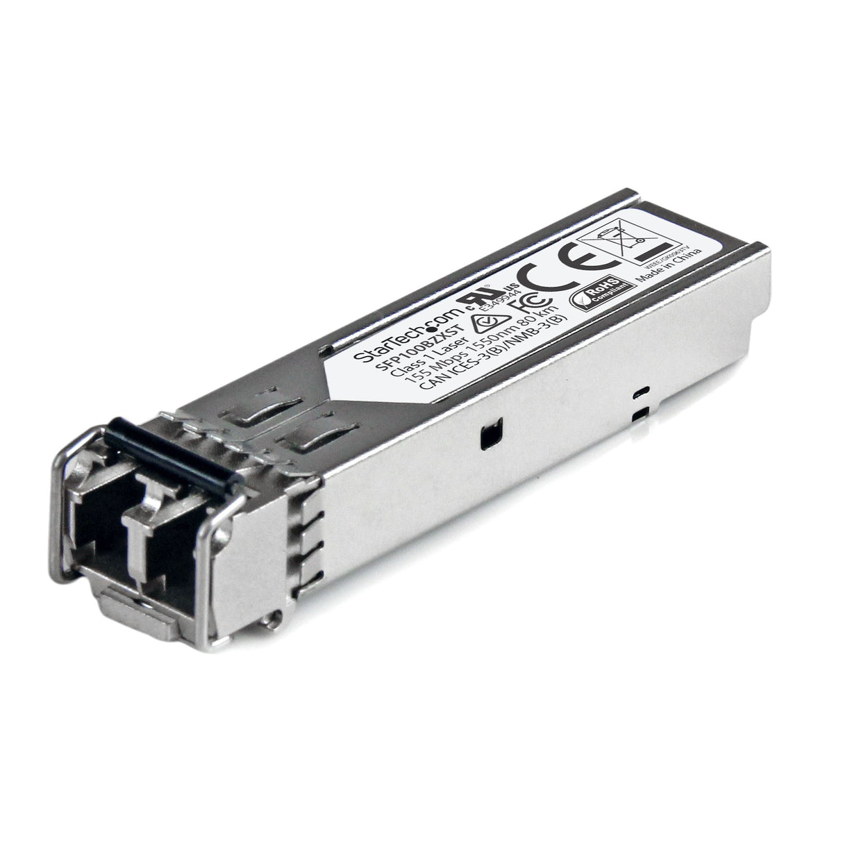 STARTECH MSA Uncoded Compatible SFP Module - 100BASE-ZX - 100MbE Single Mode Fiber (SMF) Optic Transceiver - 100Mb Ethernet SFP - LC 80km - 1550nm - DDM (SFP100BZXST) (SFP100BZXST)