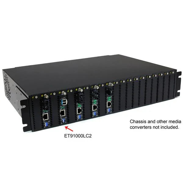 STARTECH Multimode (MM) LC Fiber Media Converter for 1Gbe Network - 550m Range - Gigabit Ethernet - 850nm - with SFP Transceiver (ET91000LC2) (ET91000LC2)