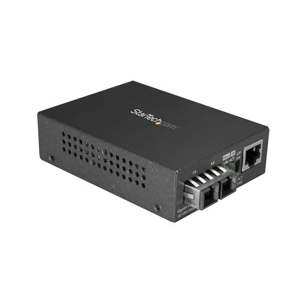 STARTECH Multimode (MM) SC Fiber Media Converter for 10|100|1000 Network - 550m Range - Gigabit Ethernet - 850nm - Full Duplex (MCMGBSCMM055) (MCMGBSCMM055)