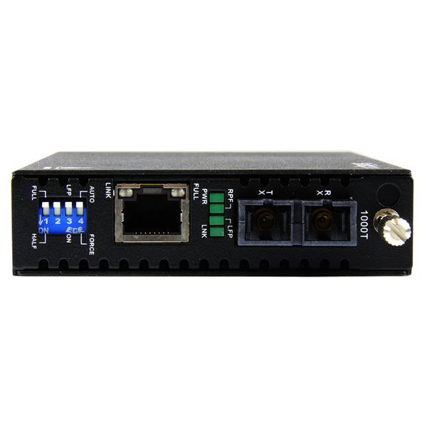 STARTECH Multimode (MM) SC Fiber Media Converter for 1Gbe Network - 550m Range - Gigabit Ethernet -Remote Monitoring - 850nm (ET91000SC2) (ET91000SC2)