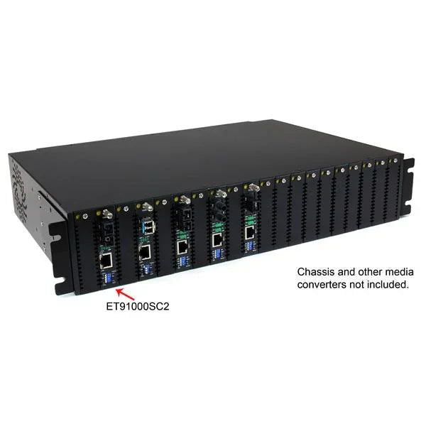 STARTECH Multimode (MM) SC Fiber Media Converter for 1Gbe Network - 550m Range - Gigabit Ethernet -Remote Monitoring - 850nm (ET91000SC2) (ET91000SC2)
