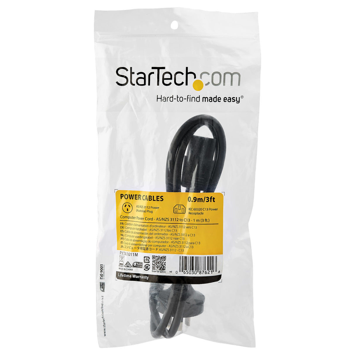 STARTECH Power Supply Cord - AS|NZS 3112 to C13 - 2 m (6 ft.) (PXTA1012M)