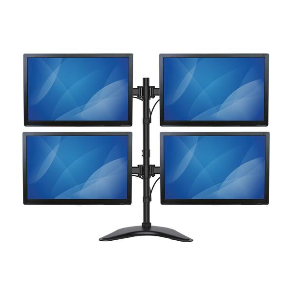 STARTECH Quad Monitor Stand - Crossbar - Steel - Monitors up to 27”- Vesa Monitor - Computer Monitor Stand - Monitor Arm (ARMBARQUAD)