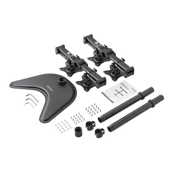 STARTECH Quad Monitor Stand - Crossbar - Steel - Monitors up to 27”- Vesa Monitor - Computer Monitor Stand - Monitor Arm (ARMBARQUAD)
