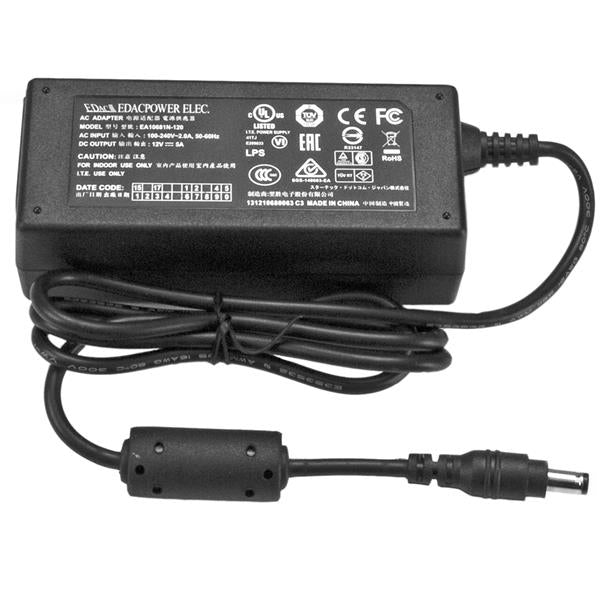 STARTECH Replacement 12V DC Power Adapter - 12 Volts 5 Amps (SVA12M5NA)