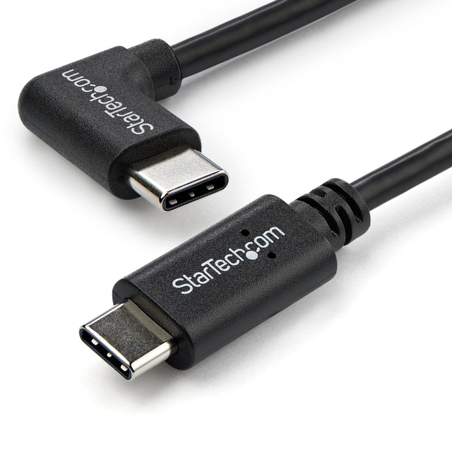 STARTECH Right Angle USB-C Cable - 1m | 3 ft - Reversible - M|M - USB Type C Cable - USB-C Charge Cable - USB C to USB C Cable (USB2CC1MR)