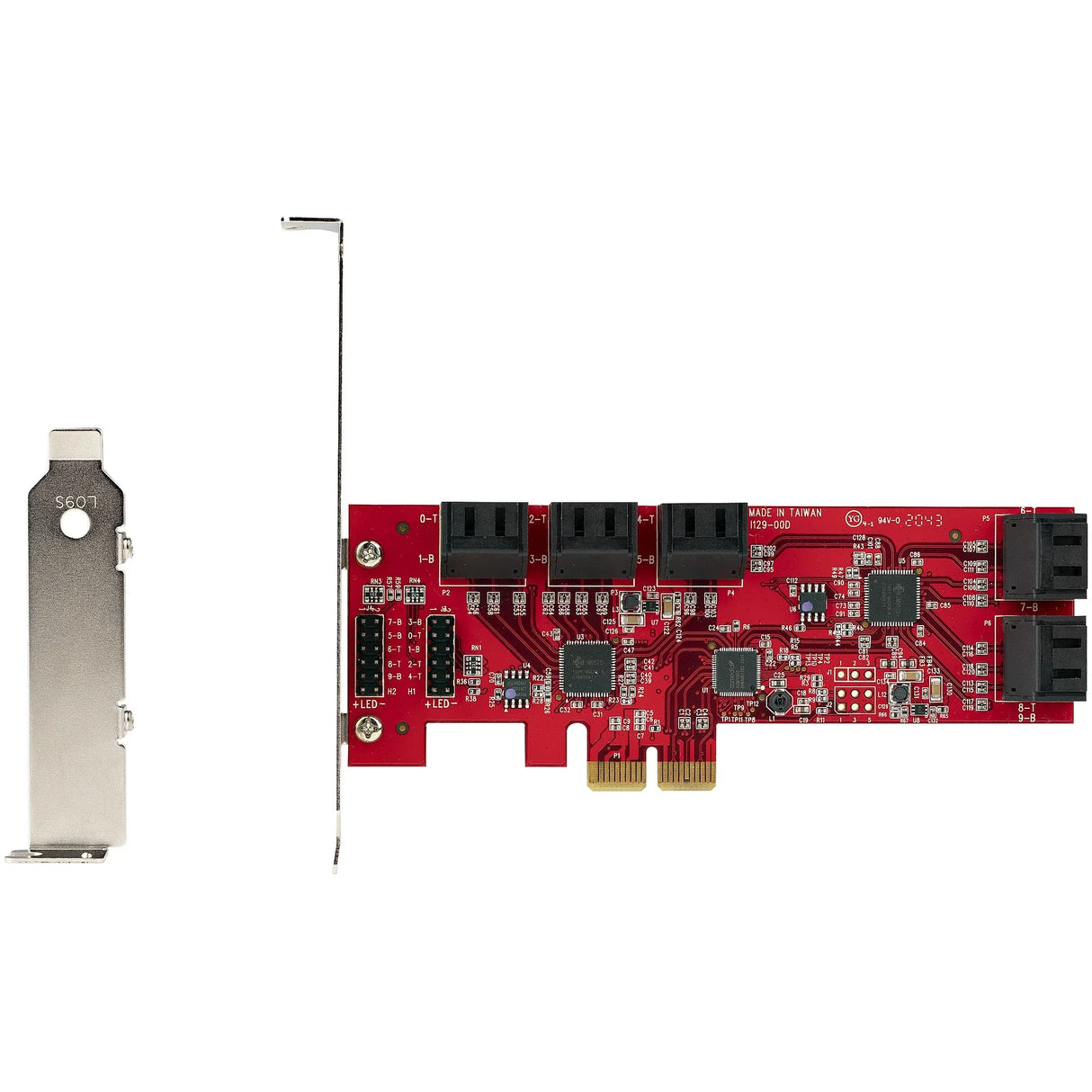 STARTECH SATA PCIe Card - 10 Port PCIe SATA Expansion Card - 6Gbps - Low|Full Profile - Stacked SATA Connectors - ASM1062 Non-Raid - PCI Express to SATA Converter|Adapter (10P6G-PCIE-SATA-CARD) (10P6G-PCIE-SATA-CARD)