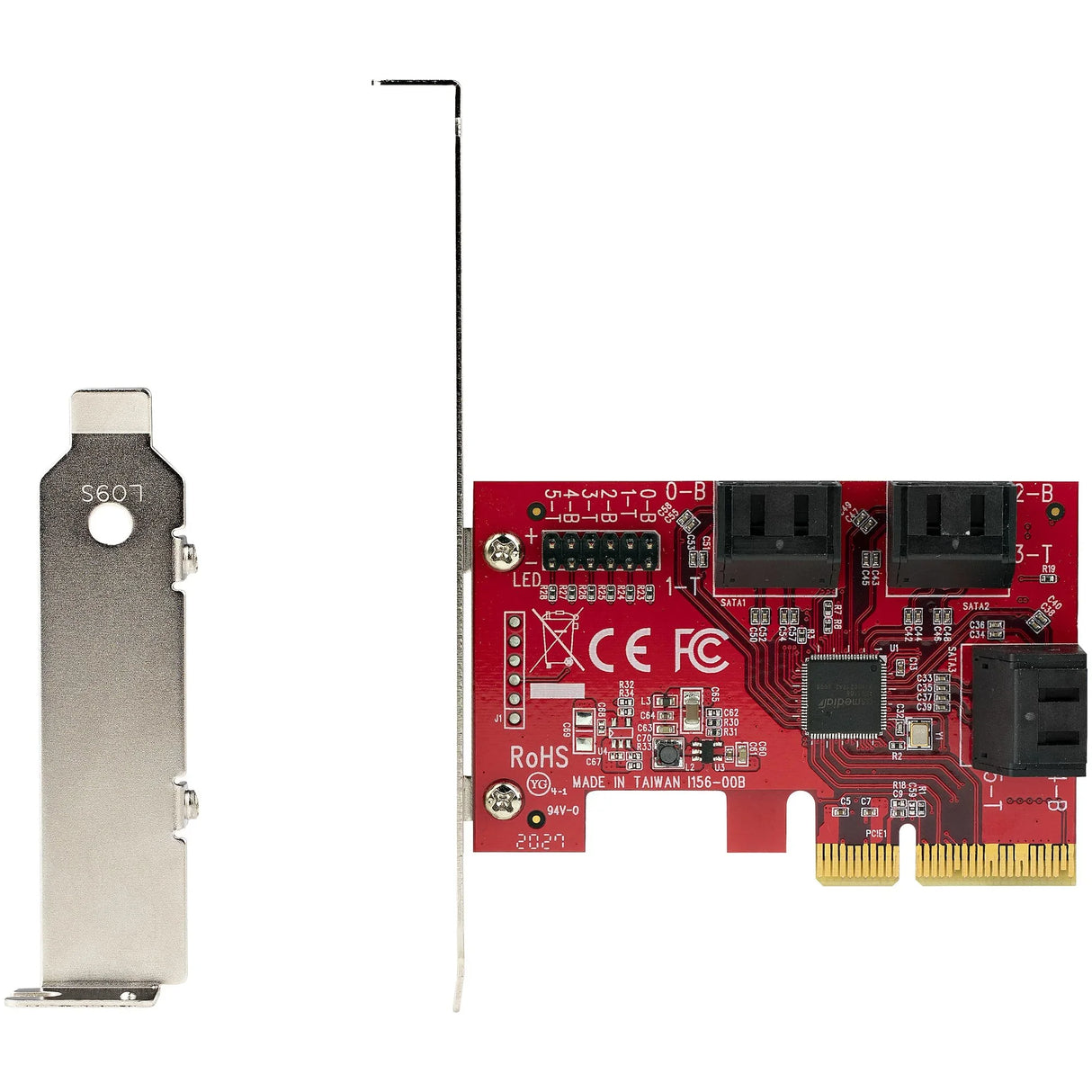 STARTECH SATA PCIe Card - 6 Port PCIe SATA Expansion Card - 6Gbps - Low|Full Profile - Stacked SATA Connectors - ASM1166 Non-Raid - PCI Express to SATA Converter (6P6G-PCIE-SATA-CARD) (6P6G-PCIE-SATA-CARD)