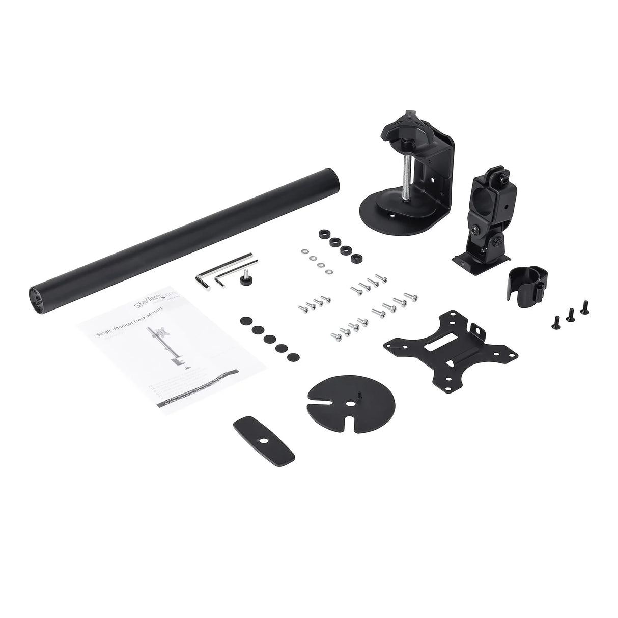 STARTECH Single Monitor Desk Mount - Single Screen Heavy Duty Pole Mount for up to 8kg VESA Compatible Displays - Ergonomic Height Adjustable Monitor Arm Mount - Desk Clamp|Grommet (ARMPIVOTV2) (ARMPIVOTV2)