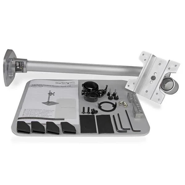 STARTECH Single Monitor Stand - Silver - VESA Mount - Monitor Arm Desk Stand - Computer Monitor Stand (ARMPIVSTND) (ARMPIVSTND)