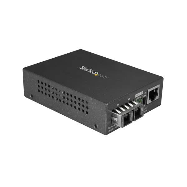 STARTECH Singlemode (SM) SC Fiber Media Converter for 10|100|1000 Network - 10km - Gigabit Ethernet - 1310nm - w| Auto Negotiation (MCMGBSCSM10) (MCMGBSCSM10)