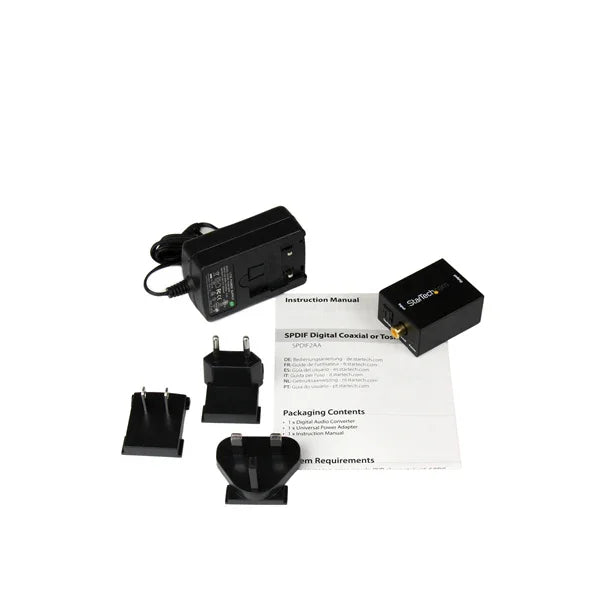STARTECH SPDIF Digital Coaxial or Toslink Optical to Stereo RCA Audio Converter - Digital Audio Adapter (SPDIF2AA)