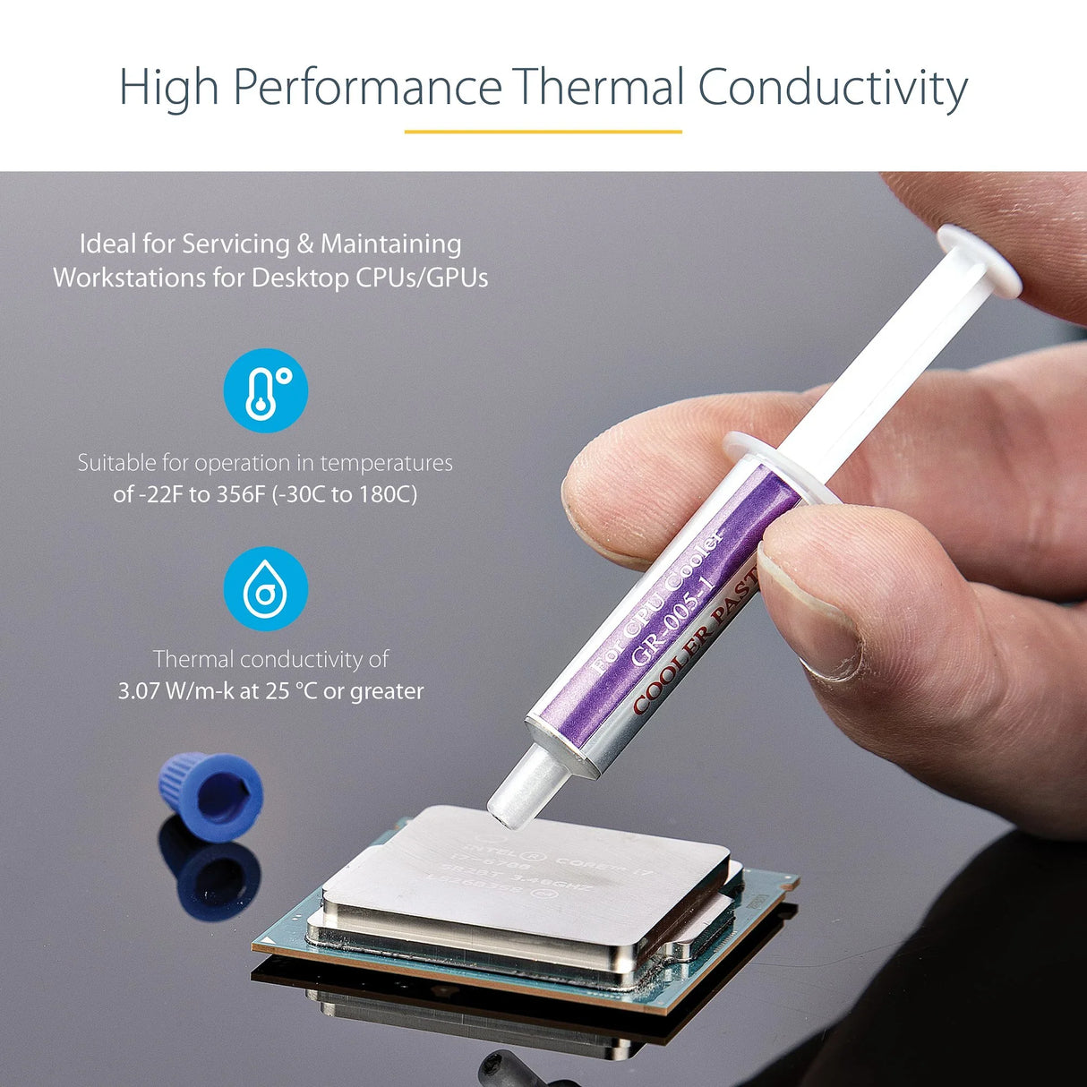 STARTECH Thermal Paste | Metal Oxide Compound | Pack of 5 Re-sealable Syringes (1.5g | each) | CPU|GPU Thermal Grease Paste (SILV5-THERMAL-PASTE) (SILV5-THERMAL-PASTE)