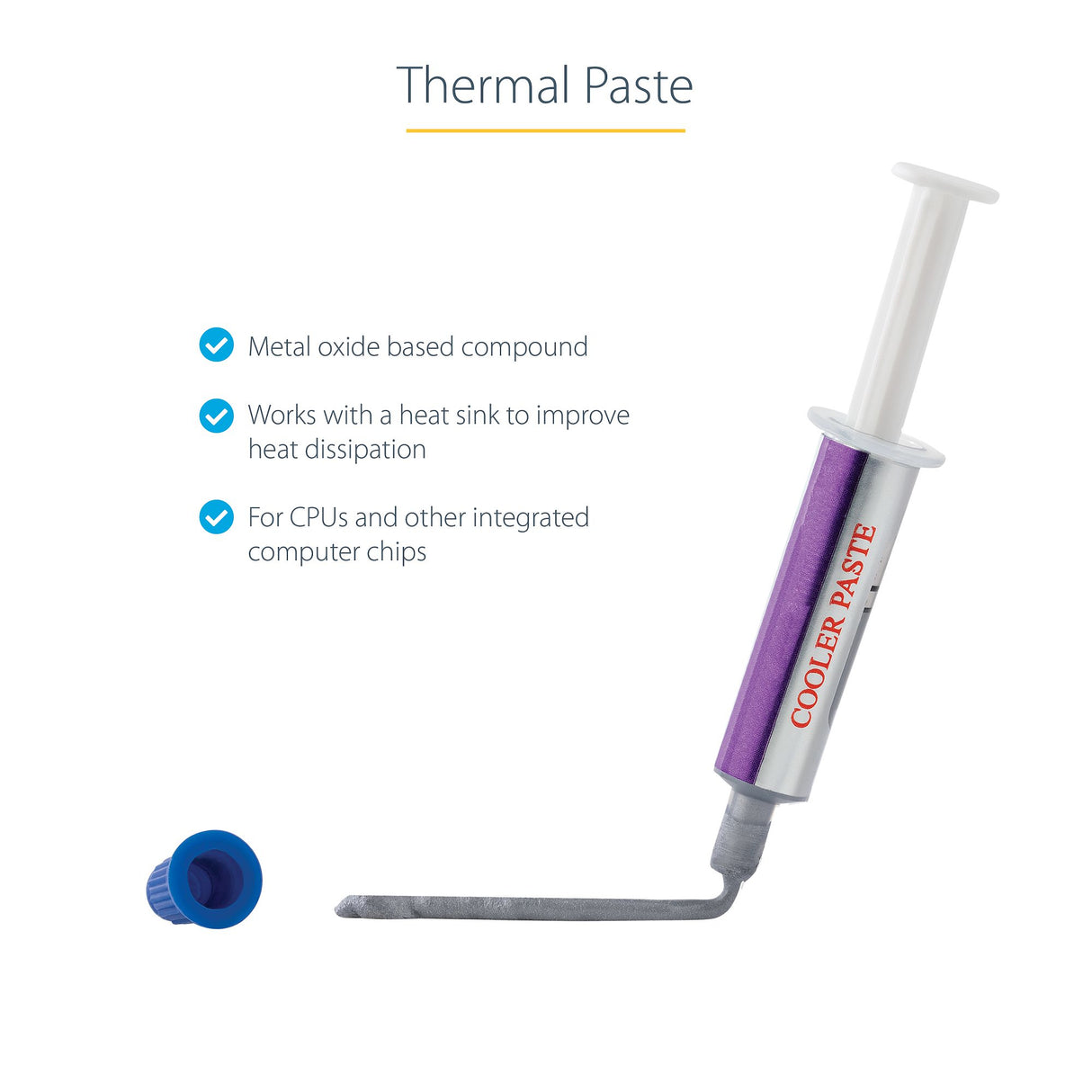 STARTECH Thermal Paste | Metal Oxide Compound | Re-sealable Syringe (1.5g) | CPU|GPU Thermal Grease Paste (SILVGREASE1) (SILVGREASE1)