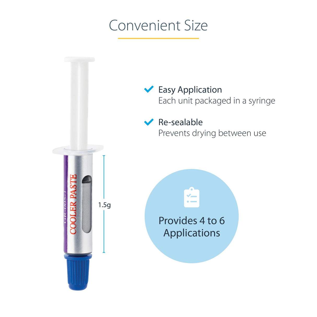 STARTECH Thermal Paste | Metal Oxide Compound | Re-sealable Syringe (1.5g) | CPU|GPU Thermal Grease Paste (SILVGREASE1) (SILVGREASE1)