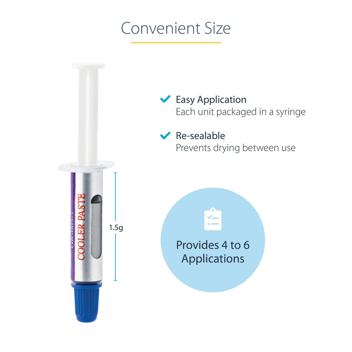 STARTECH Thermal Paste | Metal Oxide Compound | Re-sealable Syringe (1.5g) | CPU|GPU Thermal Grease Paste (SILVGREASE1) (SILVGREASE1)