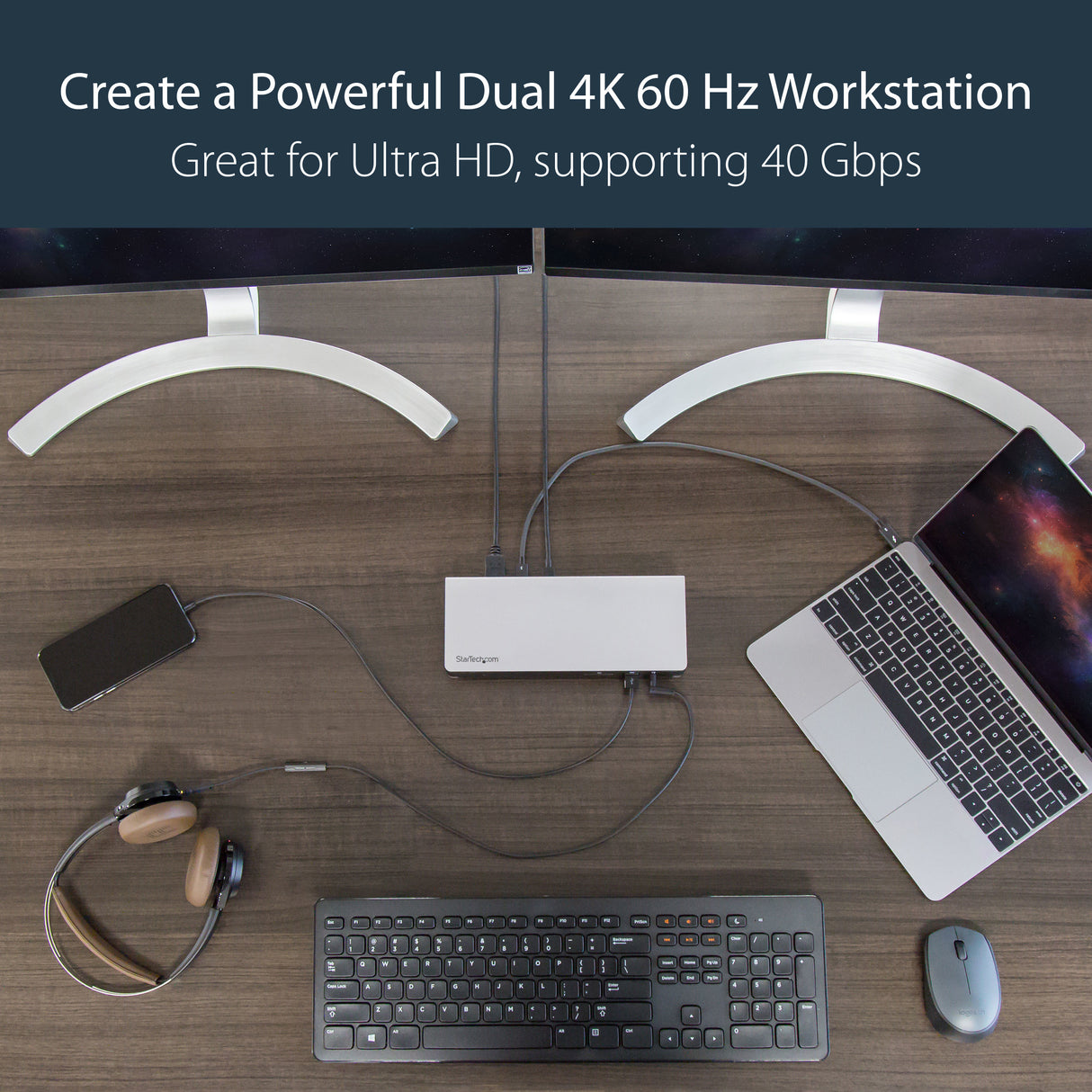 STARTECH Thunderbolt 3 Dock - Dual Monitor 4K 60Hz TB3 Laptop Docking Station with DisplayPort - 85W Power Delivery Charging - 6-Port USB 3.0 Hub | SD 4.0 | GbE | Audio | Windows & Mac (TB3DOCK2DPPD) (TB3DOCK2DPPD)