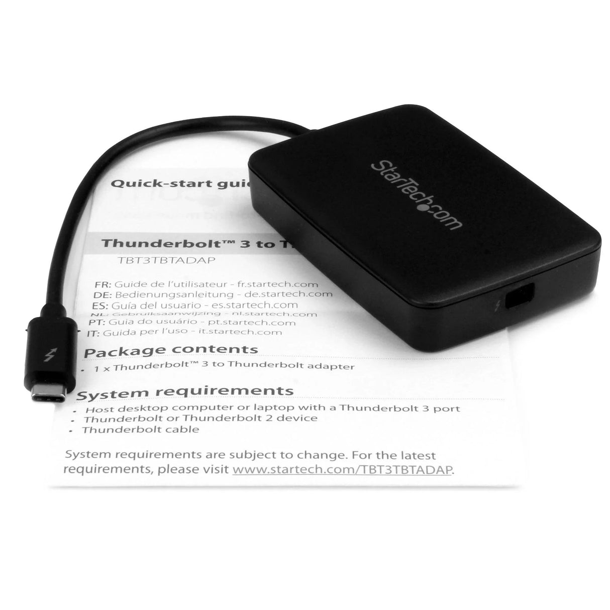 STARTECH Thunderbolt 3 to Thunderbolt 2 Adapter (Non-Reversible) - TB3 Laptop to TB2 (20Gbps) or TB1 (10Gbps) Devices | Displays - Black | Windows|Mac (TBT3TBTADAP) (TBT3TBTADAP)