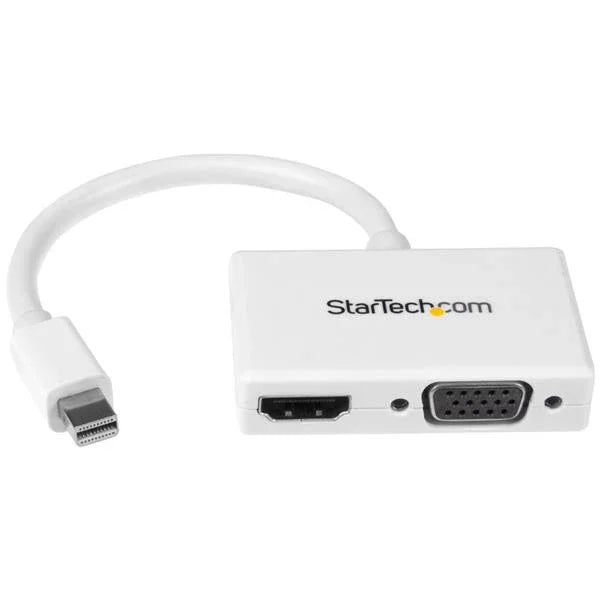 STARTECH Travel A|V Adapter - 2-in-1 Mini DisplayPort to HDMI or VGA Converter - mDP to HDMI or VGA Adapter w| Compact Portable Design (MDP2HDVGAW)