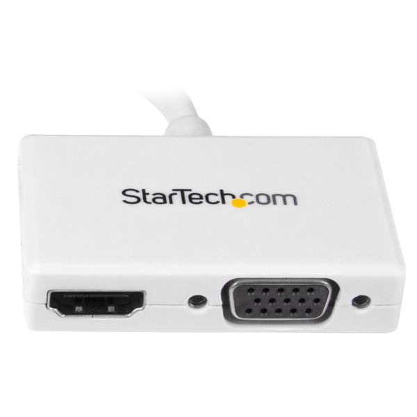 STARTECH Travel A|V Adapter - 2-in-1 Mini DisplayPort to HDMI or VGA Converter - mDP to HDMI or VGA Adapter w| Compact Portable Design (MDP2HDVGAW)