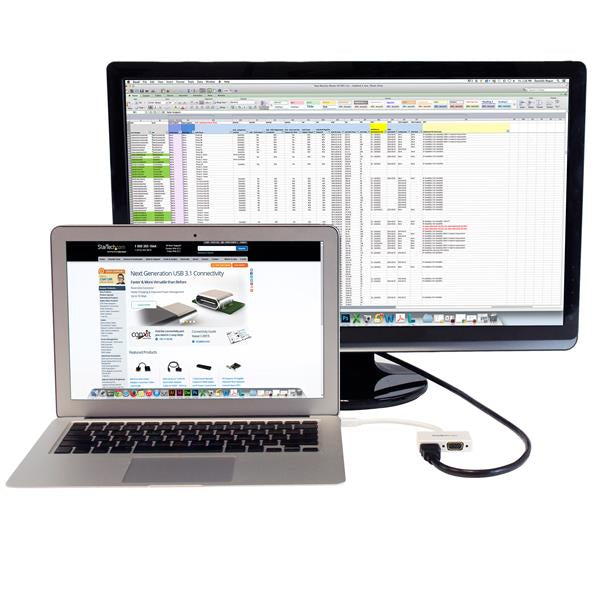 STARTECH Travel A|V Adapter - 2-in-1 Mini DisplayPort to HDMI or VGA Converter - mDP to HDMI or VGA Adapter w| Compact Portable Design (MDP2HDVGAW)