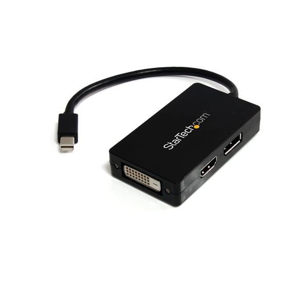 STARTECH Travel A|V adapter - 3-in-1 Mini DisplayPort to DisplayPort DVI or HDMI converter (MDP2DPDVHD)