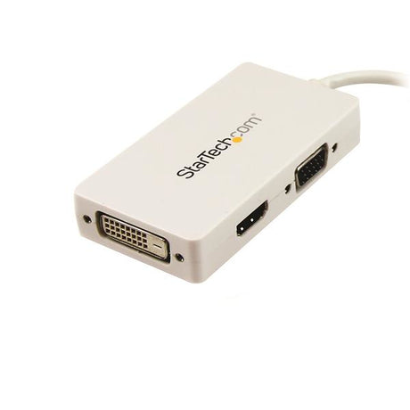 STARTECH Travel A|V Adapter: 3-in-1 Mini DisplayPort to VGA DVI or HDMI Converter - White (MDP2VGDVHDW)