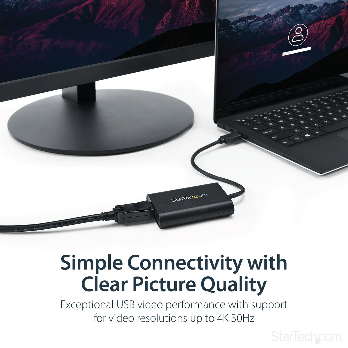 STARTECH USB 3.0 to DisplayPort Adapter - 4K 30Hz - External Video & Graphics Card - USB Display Adapter - Supports Windows (USB32DPES2) (USB32DPES2)