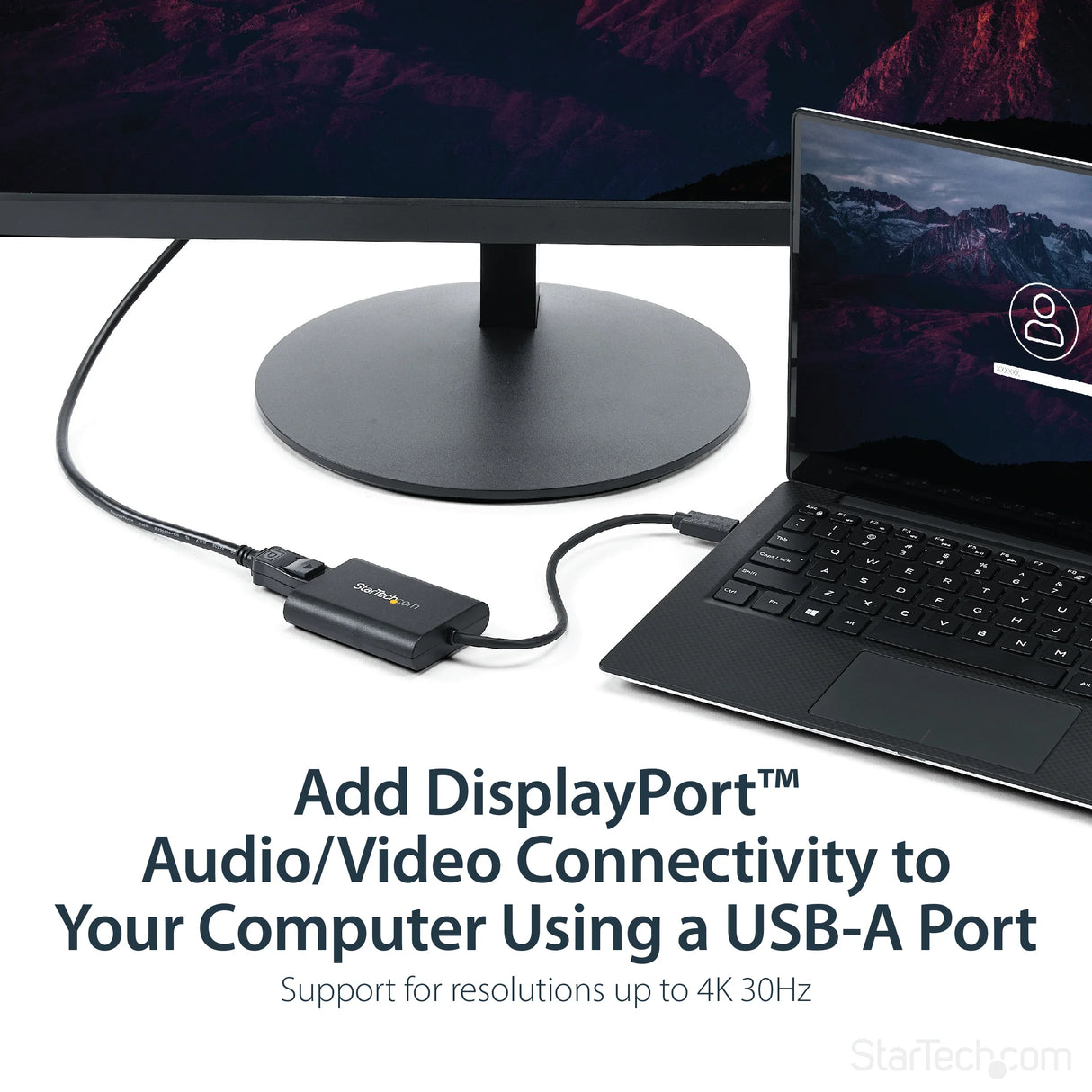 STARTECH USB 3.0 to DisplayPort Adapter - 4K 30Hz - External Video & Graphics Card - USB Display Adapter - Supports Windows (USB32DPES2) (USB32DPES2)