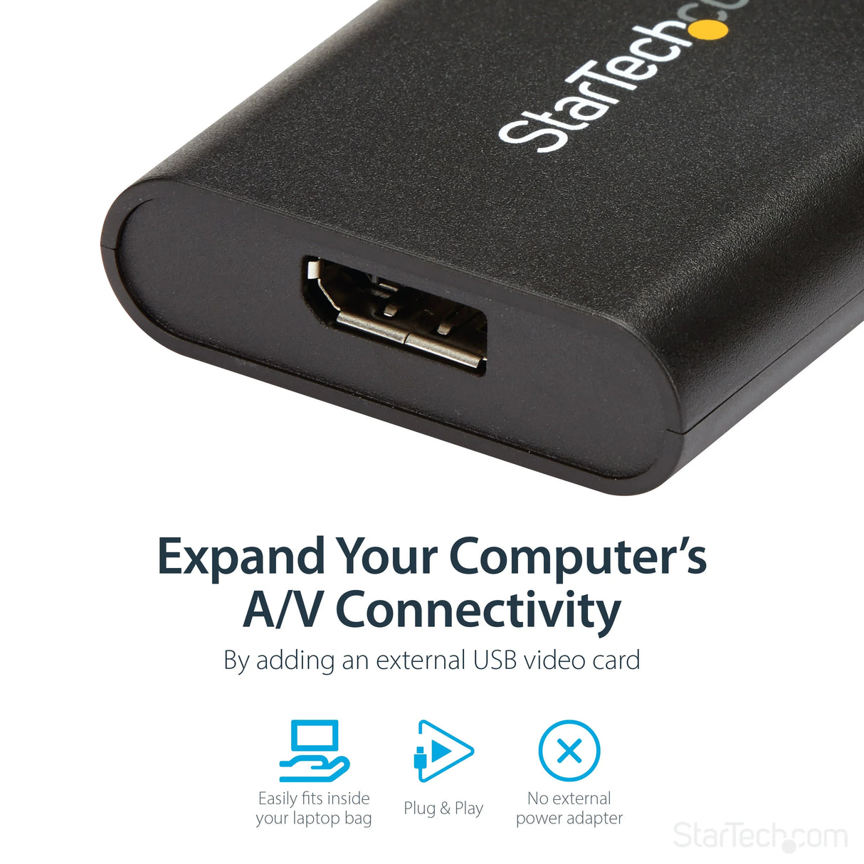 STARTECH USB 3.0 to DisplayPort Adapter - 4K 30Hz - External Video & Graphics Card - USB Display Adapter - Supports Windows (USB32DPES2) (USB32DPES2)