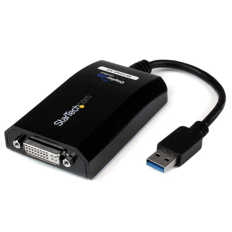 STARTECH USB 3.0 to DVI | VGA Adapter - 2048x1152 - External Video & Graphics Card - Dual Monitor Display Adapter Cable - Supports Mac & Windows (USB32DVIPRO) (USB32DVIPRO)