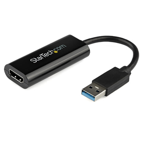 STARTECH USB 3.0 to HDMI Adapter - 1080p (1920x1200) - Slim|Compact USB Type-A to HDMI Display Adapter Converter for Monitor - External Video & Graphics Card - Black | Windows Only (USB32HDES) (USB32HDES)