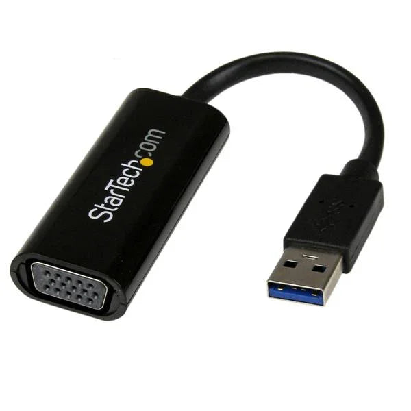 STARTECH USB 3.0 to VGA Adapter - Slim Design - 1920x1200 - External Video & Graphics Card - Dual Monitor Display Adapter - Supports Windows (USB32VGAES) (USB32VGAES)