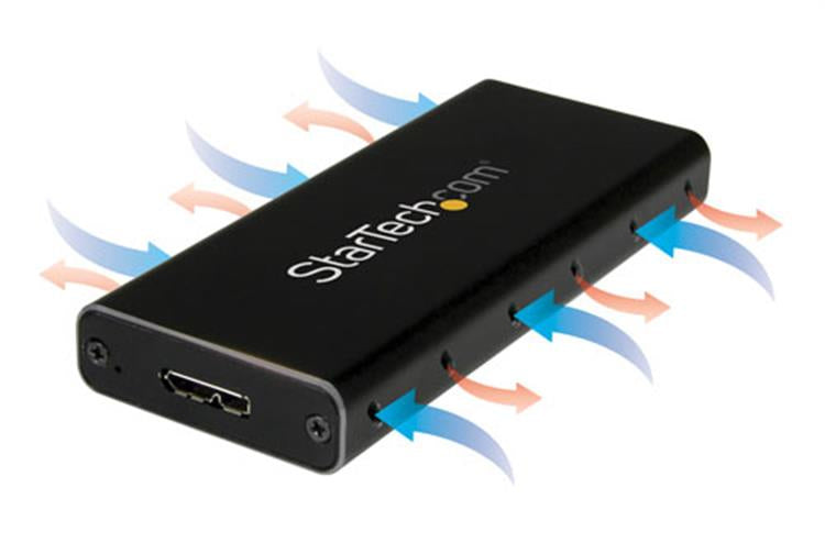 STARTECH USB 3.1 Gen 2 (10Gbps) mSATA Drive Enclosure - Aluminum - Portable Data Storage for mSATA and mSATA Mini (Half-Size) (SMS1BMU313)