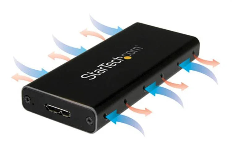 STARTECH USB 3.1 Gen 2 (10Gbps) mSATA Drive Enclosure - Aluminum - Portable Data Storage for mSATA and mSATA Mini (Half-Size) (SMS1BMU313)
