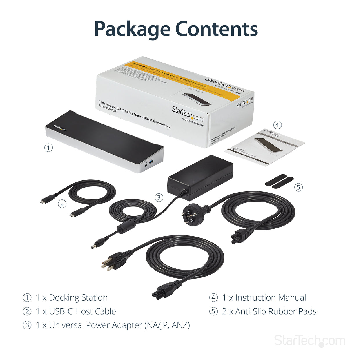 STARTECH USB-C Dock - 4K Triple Monitor Laptop Docking Station with Dual DisplayPort & HDMI