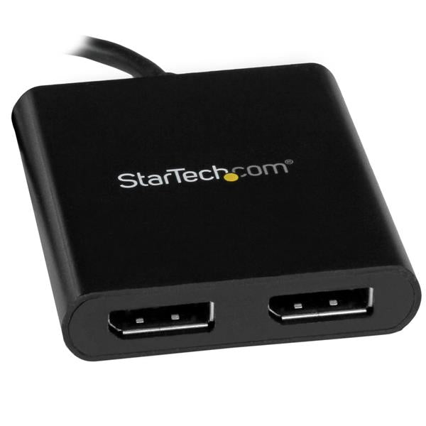 STARTECH USB-C to Dual DisplayPort 1.2 Adapter | USB Type-C Multi-Monitor MST Hub | Dual 4K 30Hz|1080p 60Hz DP Laptop Display Extender | Splitter | Extra-Long Built-In Cable | Windows (MSTCDP122DP) (MSTCDP122DP)