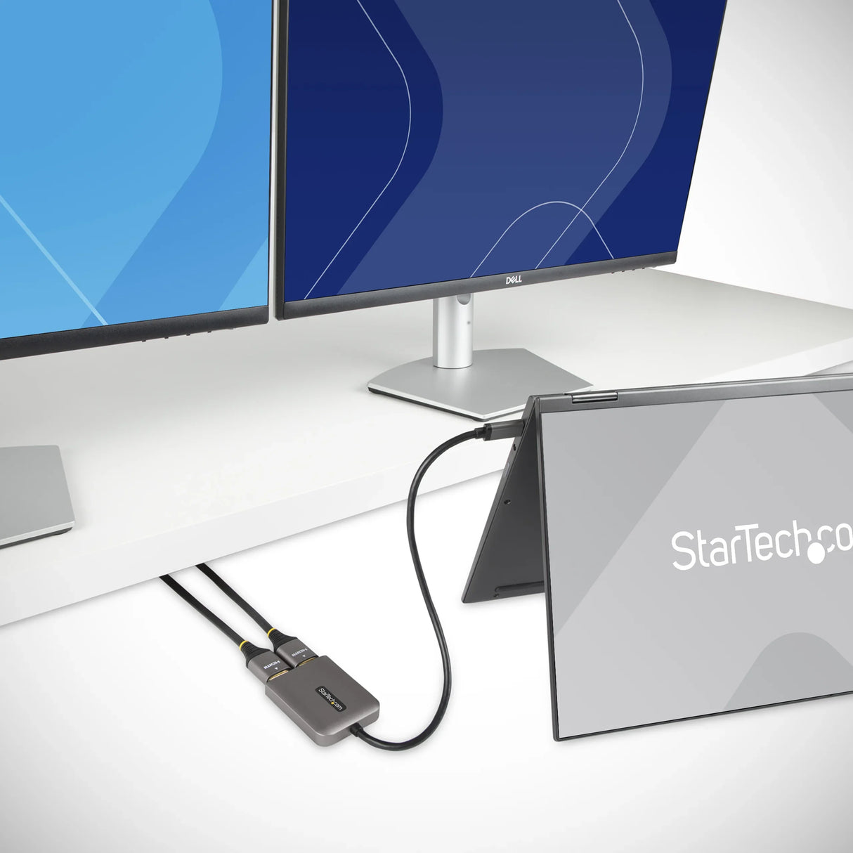STARTECH USB-C to Dual HDMI MST HUB - Dual HDMI 4K 60Hz - USB Type C Multi Monitor Adapter for Laptop w| 1ft|30cm cable - DP 1.4 Multi-Stream Transport Hub - USB-C to HDMI Splitter (MST14CD122HD) (MST14CD122HD)