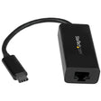STARTECH USB-C to Gigabit Ethernet Adapter - Black - Thunderbolt 3 |4 Compatible | Windows & Mac - RJ45 LAN Network Converter (US1GC30B) (US1GC30B)