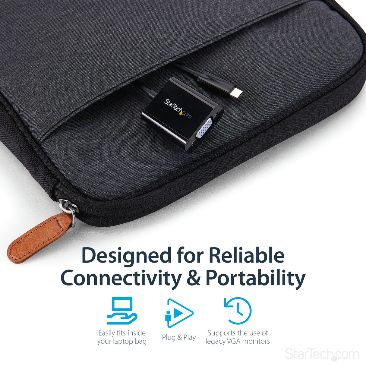 STARTECH USB-C to VGA Adapter - Black - 1080p