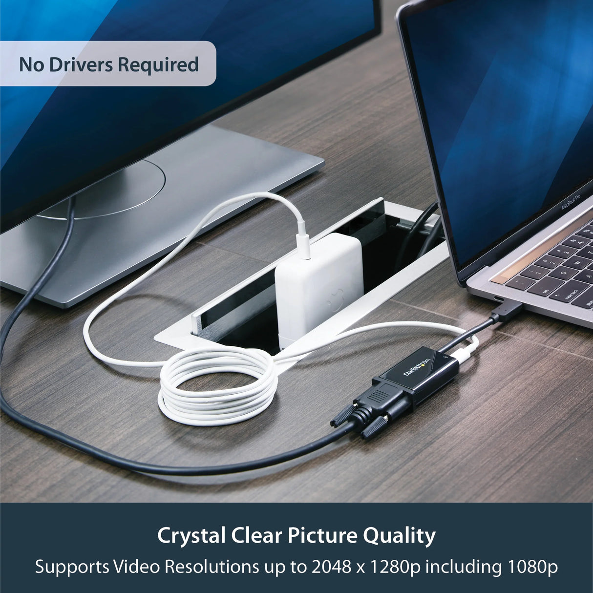 STARTECH USB C to VGA Adapter with Power Delivery - 1080p USB Type-C to VGA Monitor Video Converter w| Charging - 60W PD Pass-Through - Thunderbolt 3 Compatible - Black (CDP2VGAUCP) (CDP2VGAUCP)