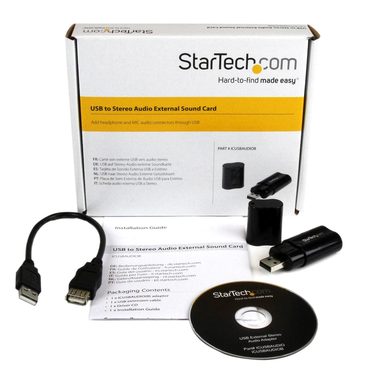 STARTECH USB Stereo Audio Adapter External Sound Card (ICUSBAUDIOB)