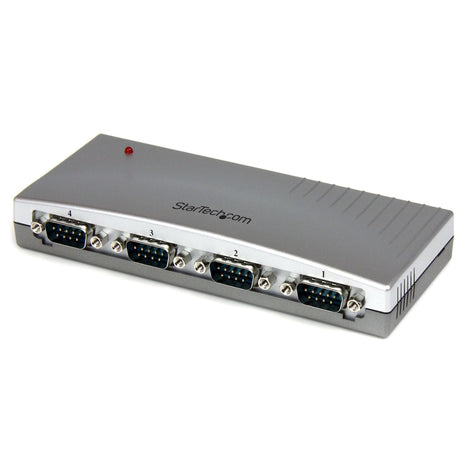 STARTECH USB to Serial Adapter Hub - 4 Port - Bus Powered - DB9 (9-pin) - USB Serial - FTDI USB to Serial Adapter (ICUSB2324)